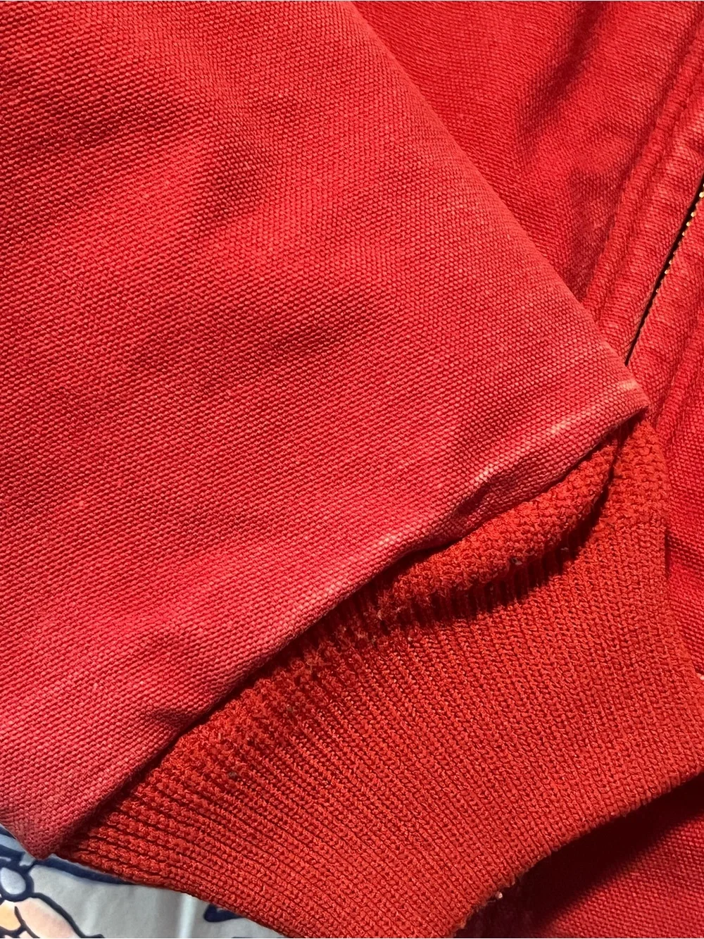 Carhartt J158 DKH Red Jacket Mens Large Duck Red Fleece Lined Hooded Vintage